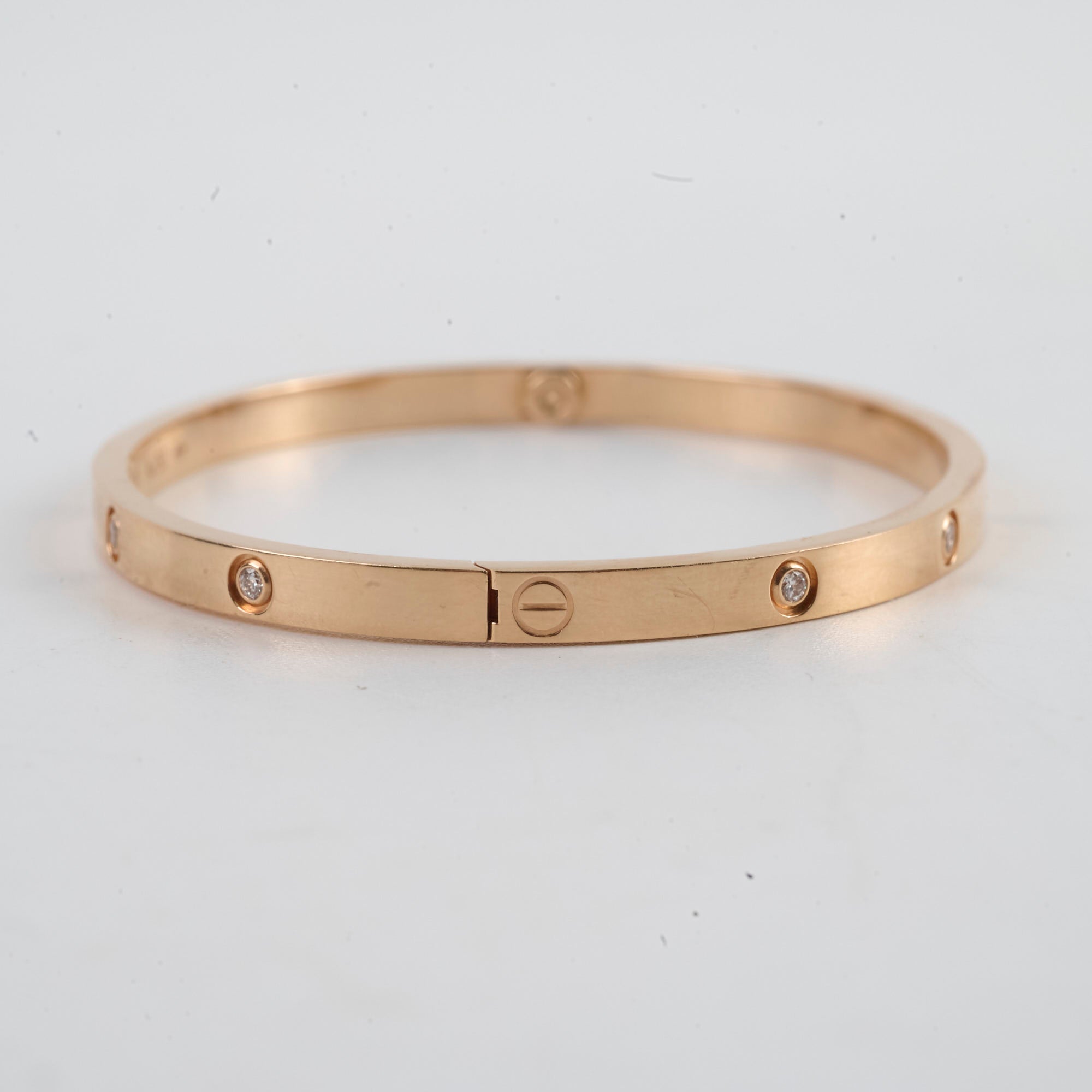 Cartier Small Love Bracelet 10 Diamond Pink Gold Size 16 - Luxury Jewelry Gift for Women, Anniversary & Special Occasions
