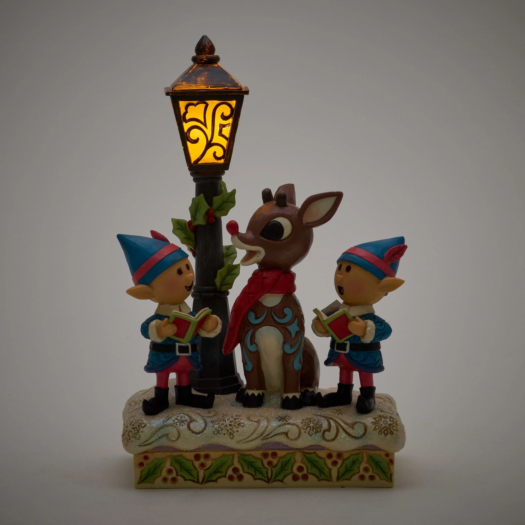 Rudolph and Elves Caroling Christmas Decorations - Festive Holiday Home Decor for Xmas Tree, Mantel & Party Decorations