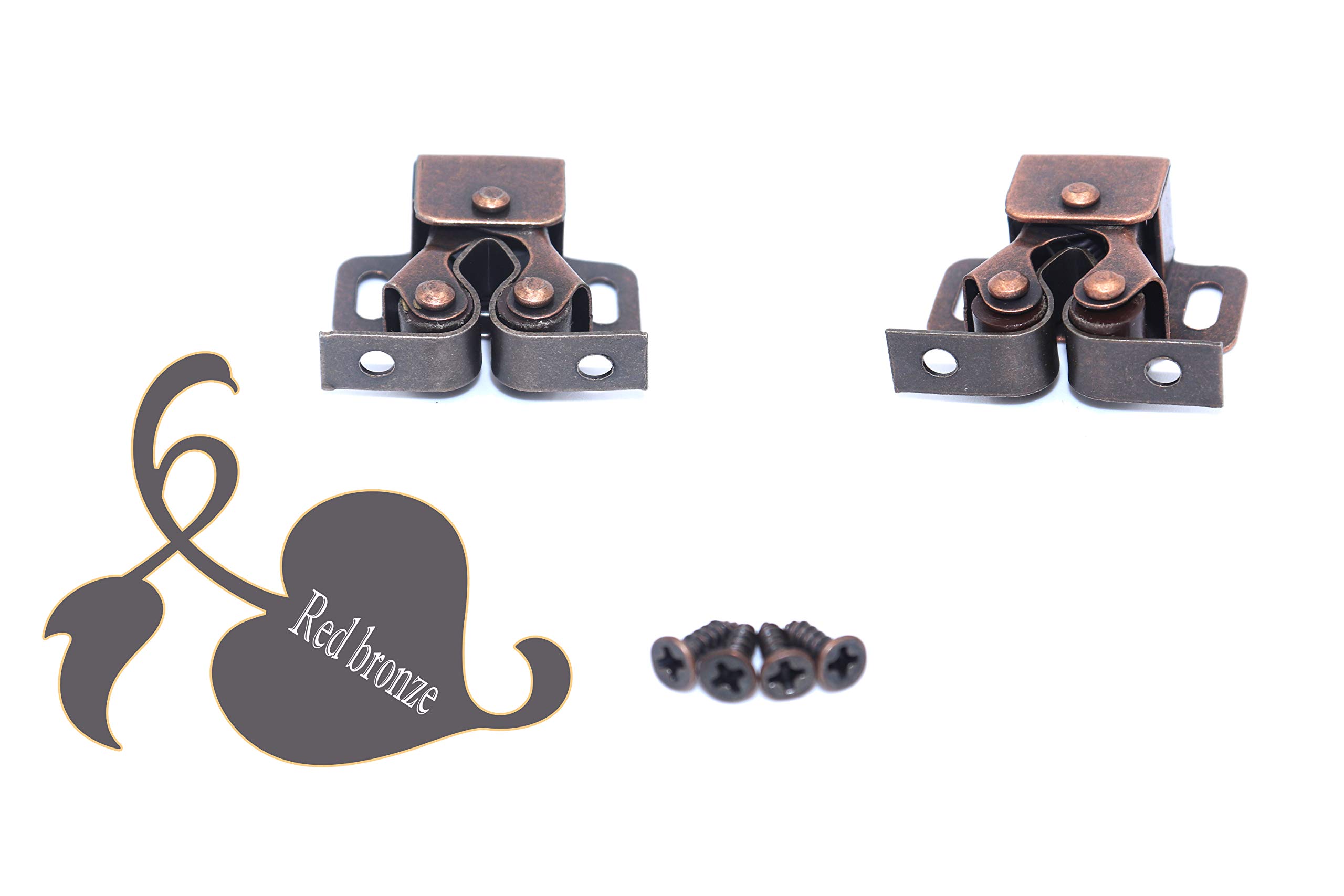 20PCS Magnetic Cabinet Door Beads - Small Red Bronze Kitchen & Closet Door Stoppers for Smooth Closing | Perfect for Cabinets, Wardrobes, and Drawers