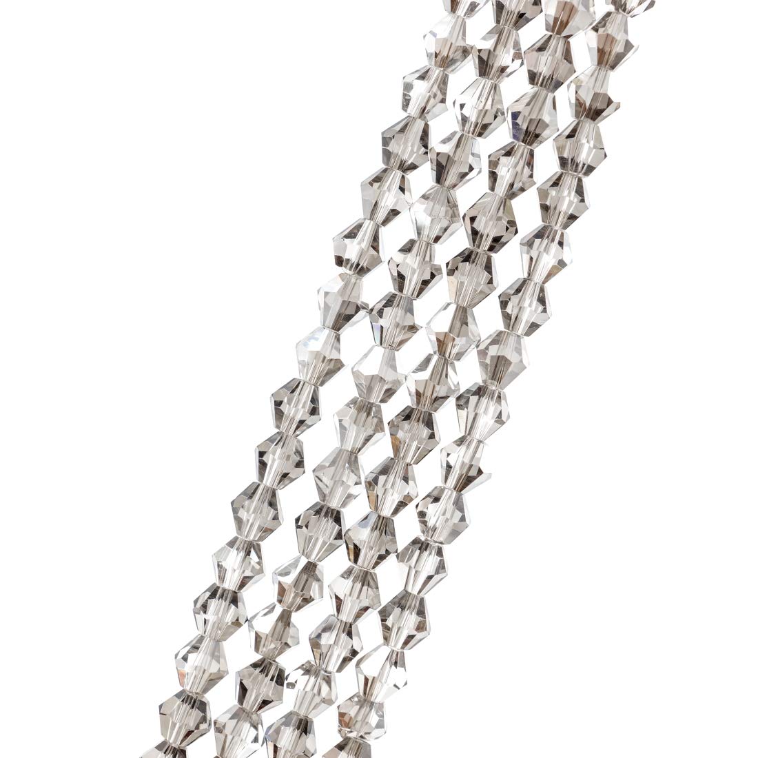 10 Strands Czech 6mm (0.24 Inch) Faceted Bicone Crystal Glass Loose Beads Spacer Bulk Silver Champagne (430-460pcs) for DIY Jewelry Making, Bracelets, Necklaces, Earrings & Craft Projects - Perfect for Wedding, Party & Gift Accessories