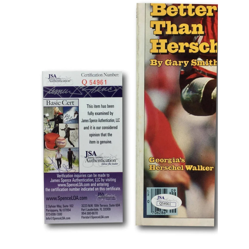 Herschel Walker Autographed Inside Sports Magazine Georgia Bulldogs Football Collectible with JSA COA - Perfect for Fans, Memorabilia Displays, and Sports Themed Rooms