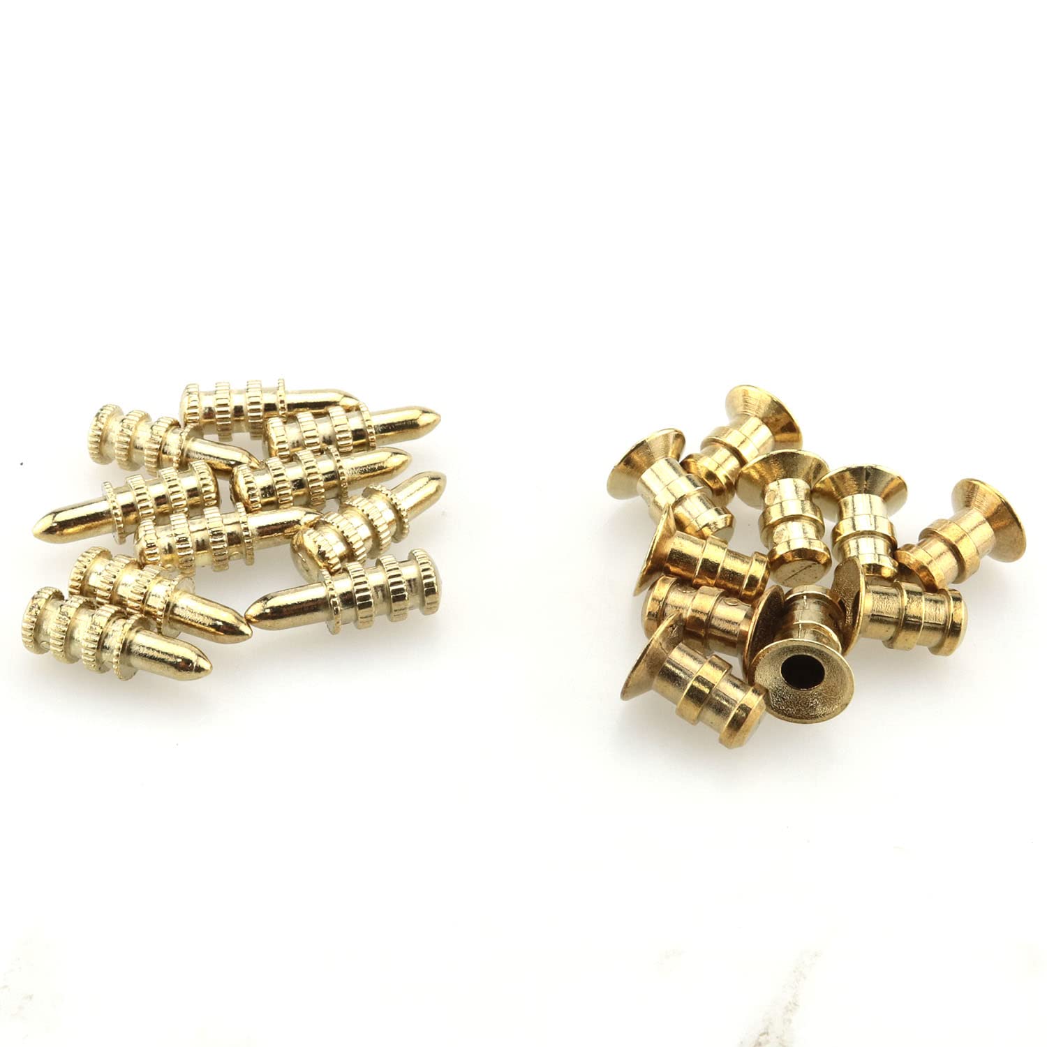 10 Sets Golden Zinc Alloy Table Leaf Alignment Pins with Sockets - Heavy Duty Table Top Connectors for Extendable Dining Tables, Perfect for DIY Furniture Assembly & Table Leaf Alignment