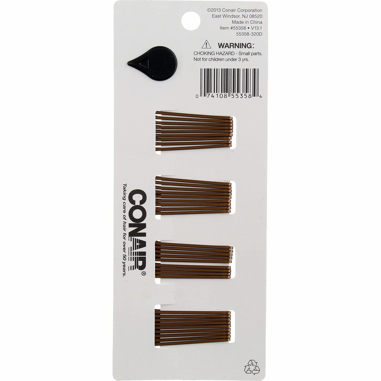 Conair Mini Hair Pins - 36pcs Brown for Styling & Updos
