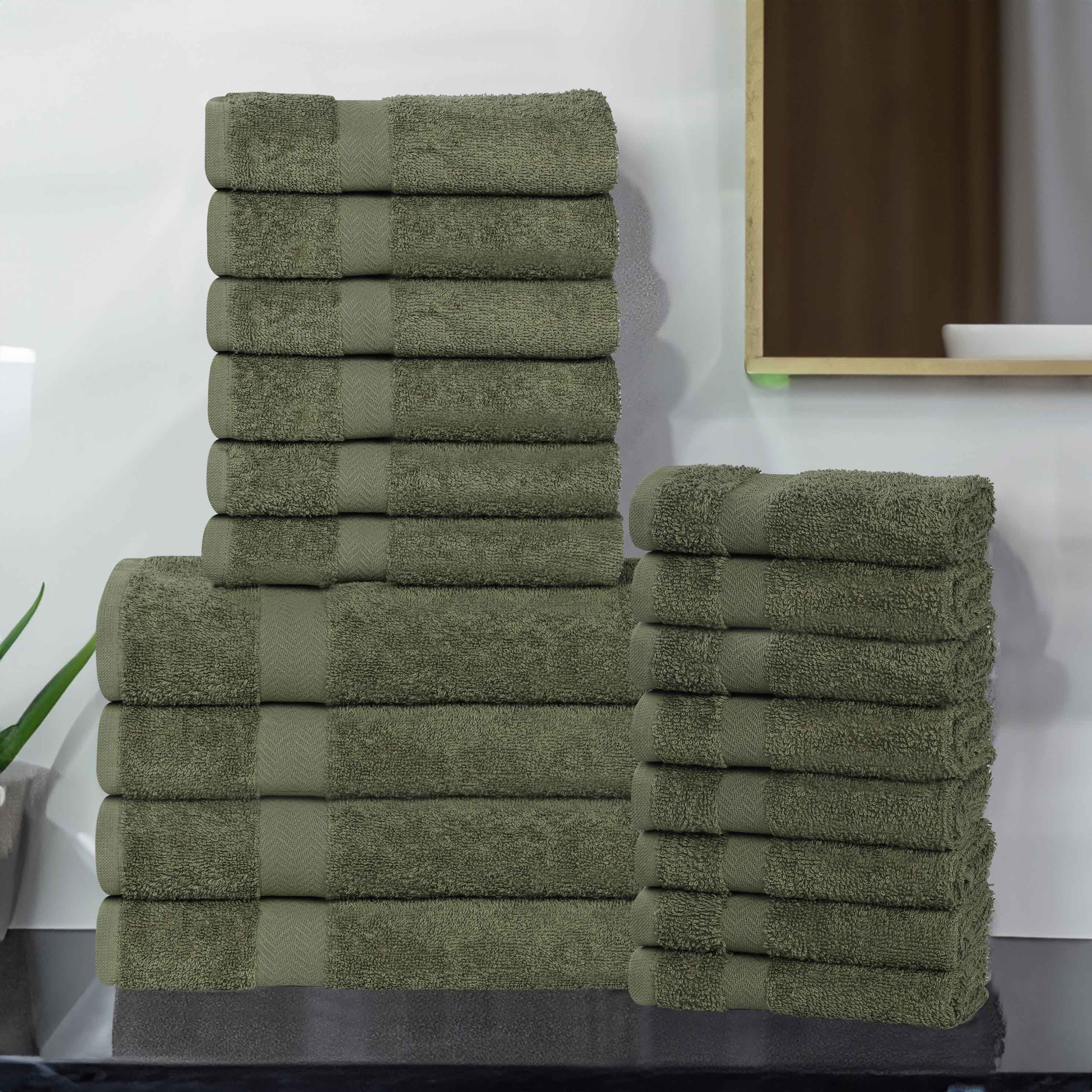 Franklin Eco-Friendly 18-Piece Cotton Towel Set | Soft & Absorbent Bath & Beach Towels for Home, Gym & Travel