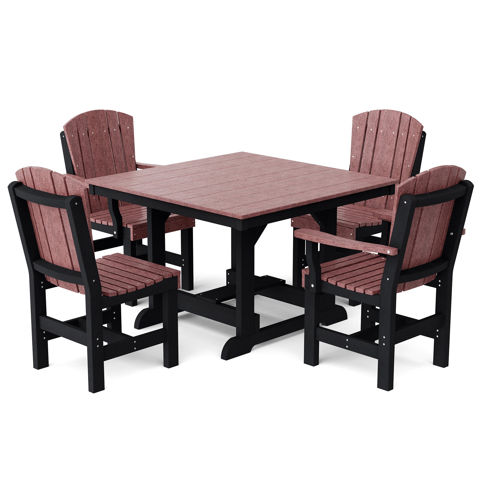 Heritage 5-Piece 44x44 Inch Square Outdoor Dining Set with Cushions - Perfect for Patio, Garden, and Backyard Entertaining