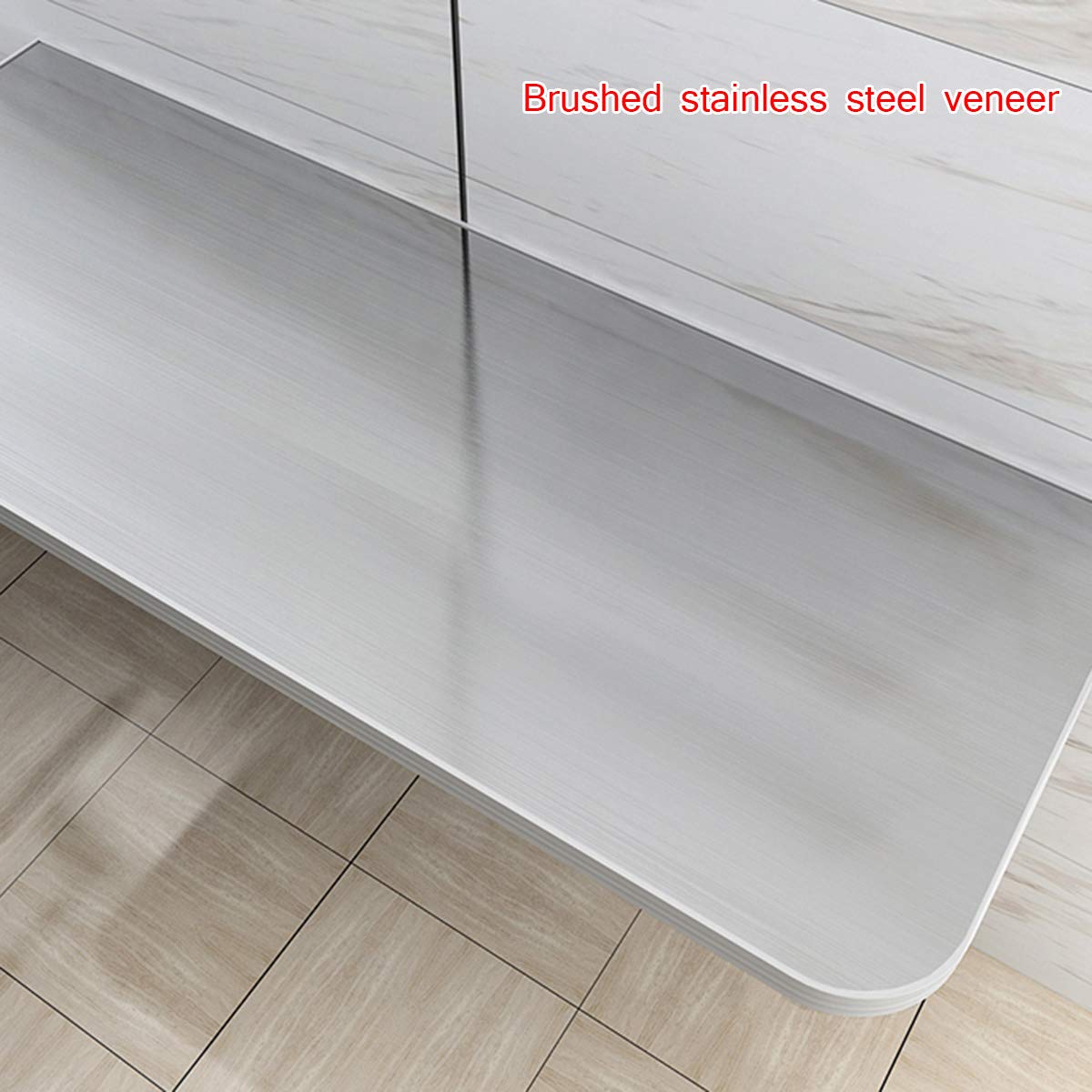 Foldable Wall-Mounted Kitchen Table (60-120cm) - Stainless Steel Hidden Dining Table, Cutting Board & Computer Desk | Space-Saving Solution for Small Kitchens, Apartments & Home Offices