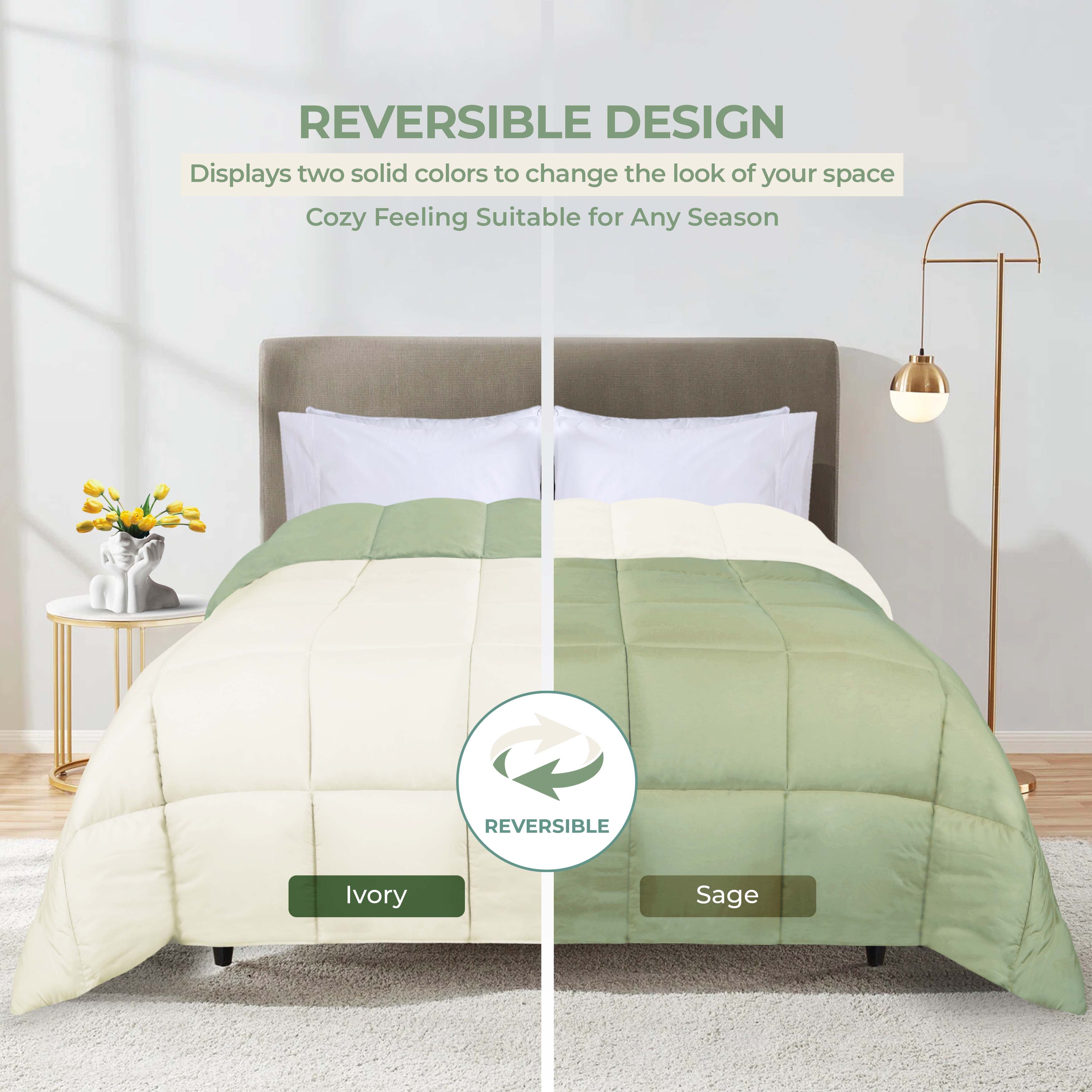 Luxury Brushed Microfiber Reversible Comforter Set - Ultra Soft Bedding for All Seasons - Perfect for Master Bedroom, Guest Room & Dormitory