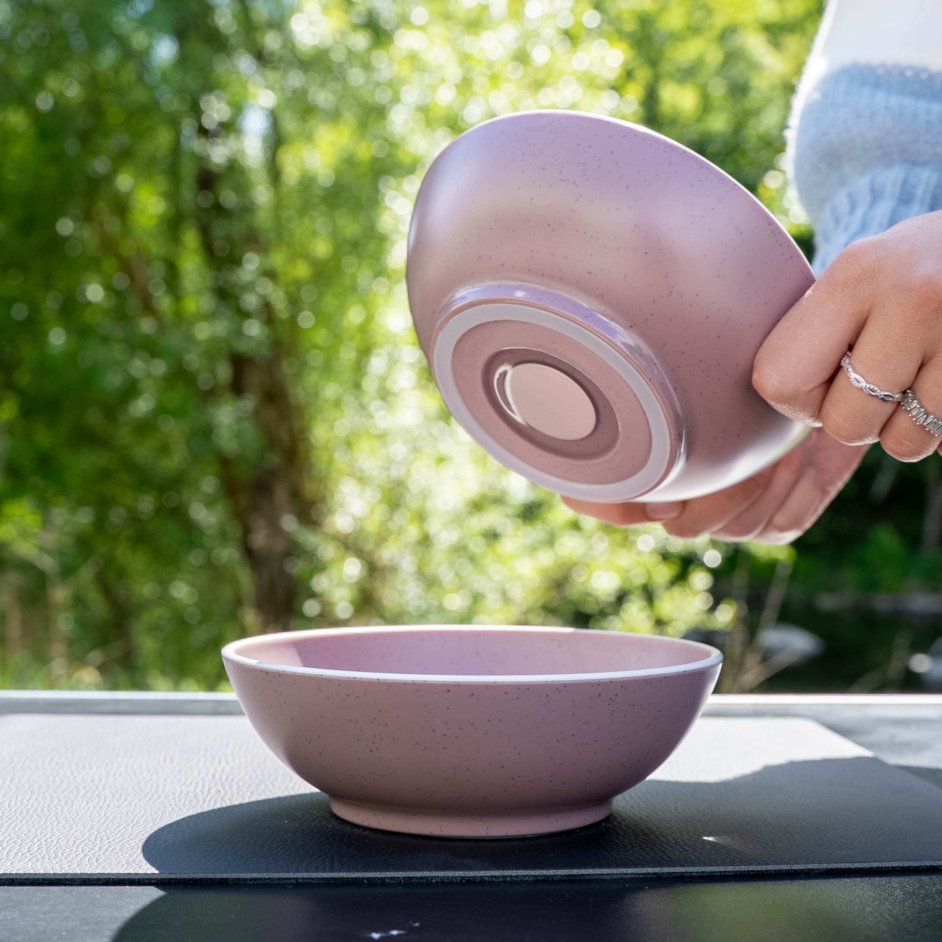 Premium Plastic Mixing Bowls with Lids - 16cm Dolomite Rose Color - Ideal for Baking, Cooking & Food Storage