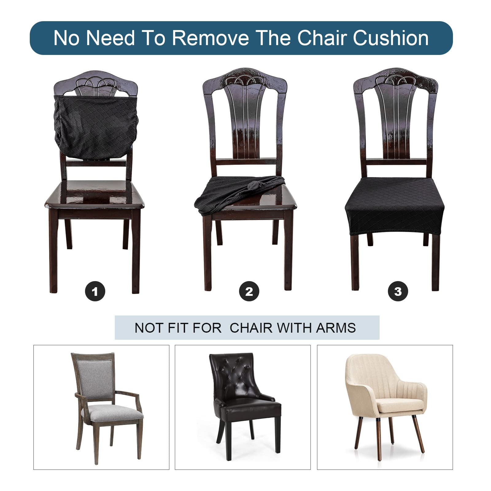 **Waterproof Chair Covers for Dining Room & Kitchen – Genina Durable Seat Slipcovers – Spill & Stain Protection for Everyday Use**    *(Use Case: Perfect for family meals, parties, pet-friendly homes, and high-traffic dining areas.)*