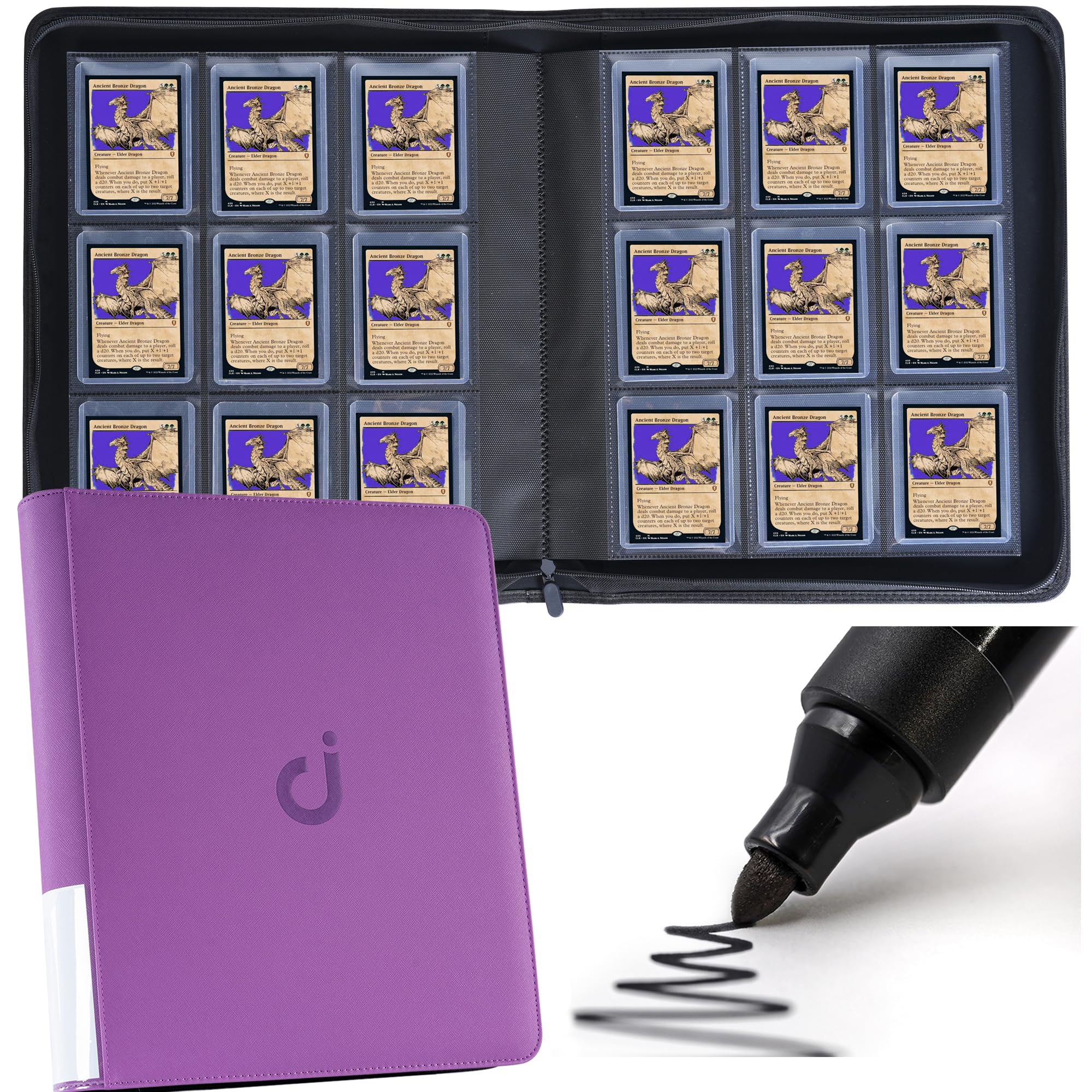D DACCKIT 9-Pocket Toploader Binder for Trading & Sports Cards - Holds 288 3