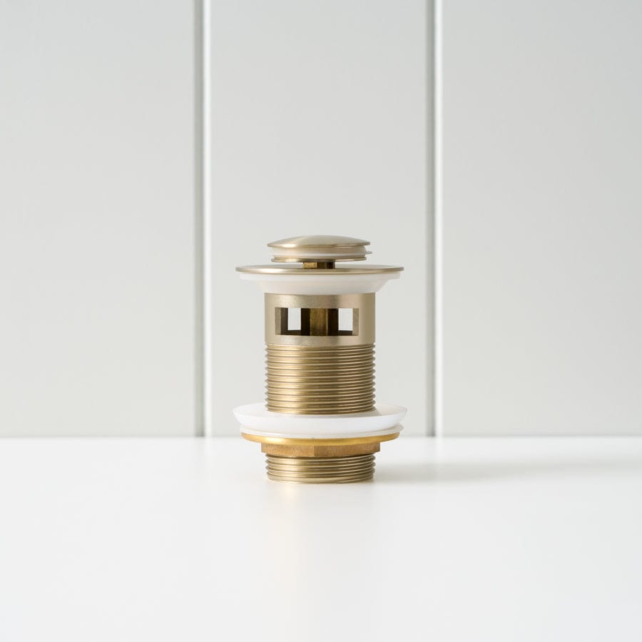 Pop Up Drain with Overflow - Brushed Nickel Bathroom Sink Stopper for Modern Vanities | Perfect for Bathroom, Kitchen & Utility Sink Installation