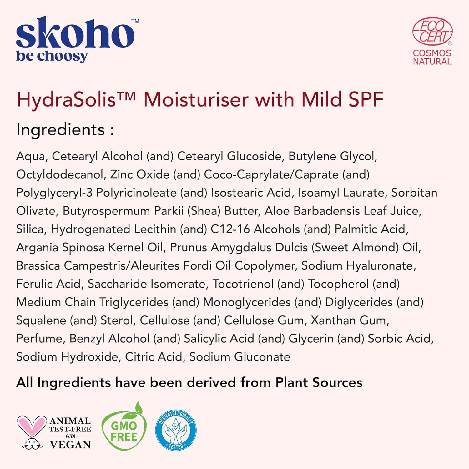 Hyaluronic Acid Face Moisturizer for Oily & Normal Skin - Deep Hydration & Skin Barrier Repair - COSMOS Certified Natural Moisturizer with SPF 50ml - For Men & Women - Perfect for Daily Skincare Routine & Sun Protection