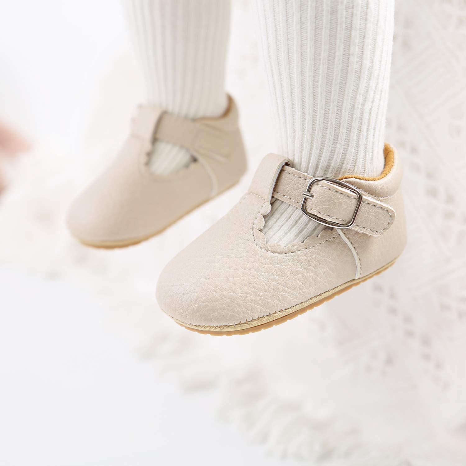Baby Girl Soft Sole Mary Jane Shoes - Infant Toddler Walking Flat Shoes for Prewalkers & First Walkers - Princess Style Crib Shoes for Wedding & Special Occasions - Perfect for Parties, Photos & Everyday Wear