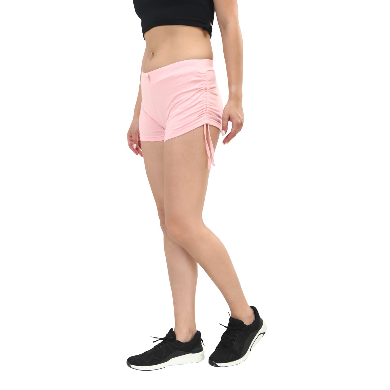 TWGE Women's Cotton Stretch Athletic Shorts - High Waist Elastic Gym Yoga Shorts for Women - Comfortable Workout & Lounge Pants for Running, Home Wear & Sleepwear