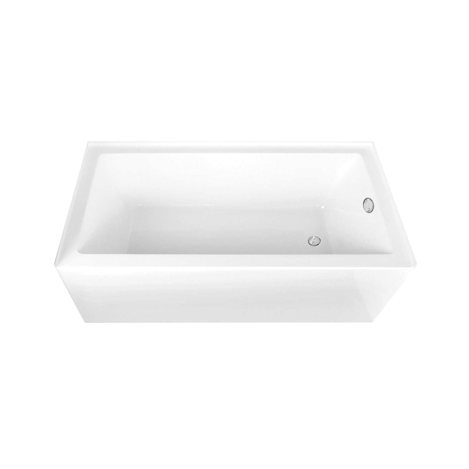 Aqua Eden 66 Inch Acrylic Rectangular 3-Wall Alcove Bathtub with Right Hand Drain - Glossy White & Polished Chrome Finish - Perfect for Modern Bathroom Renovations and Spa-Like Relaxation