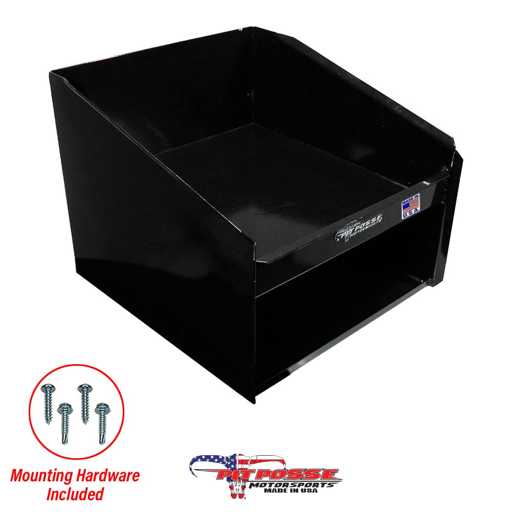 Pit Posse 447BK Single Helmet Storage Cabinet - Aluminum Enclosed Race Trailer & Garage Organizer - Made in USA - Perfect for Motorcycle, Racing Gear & Workshop Storage
