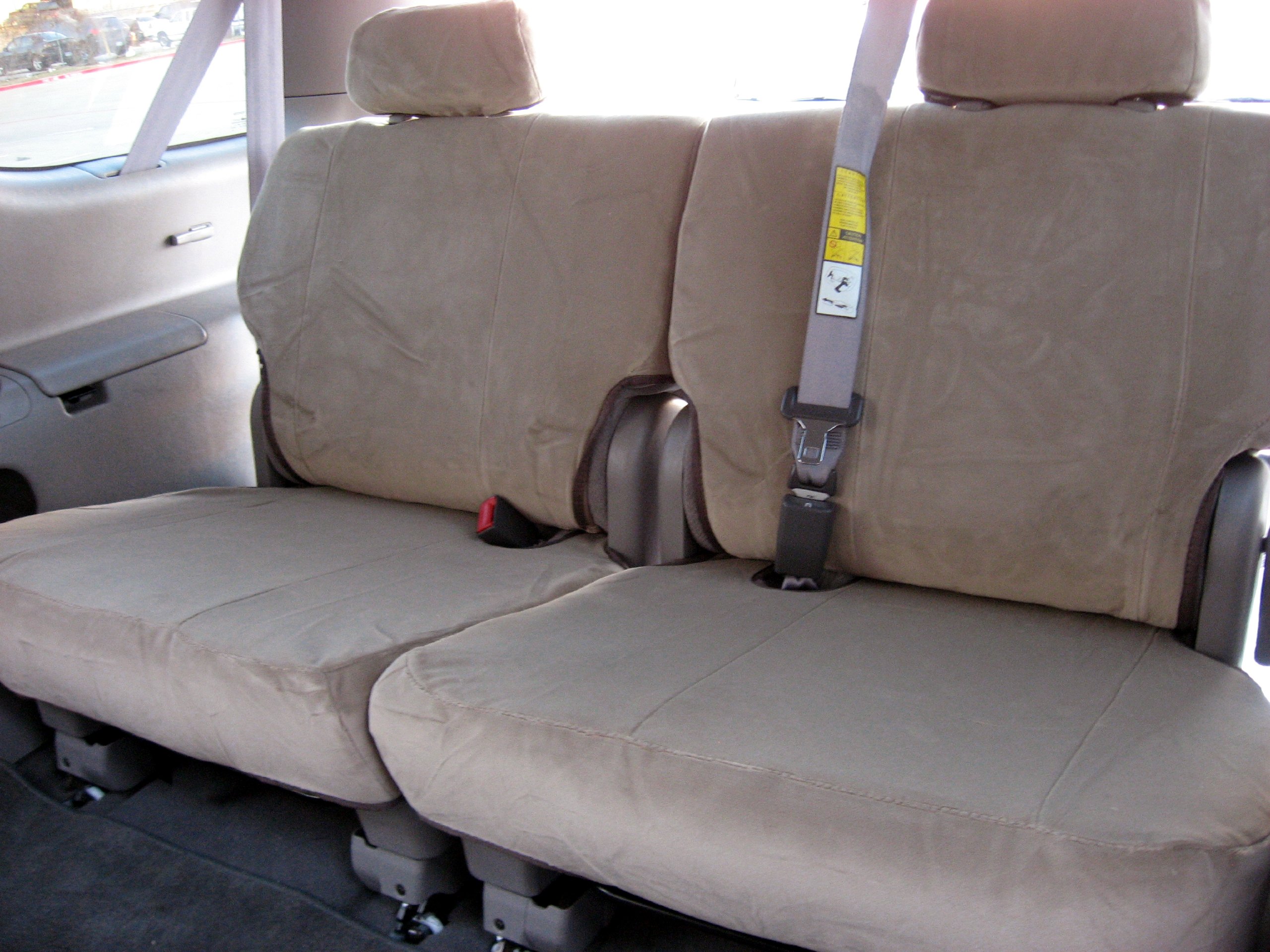 Durafit Custom Seat Covers for 2000-2004 Toyota Sequoia - Tan Color, 3-Row Full Set - Perfect for Road Trips, Family Outings & Off-Road Adventures