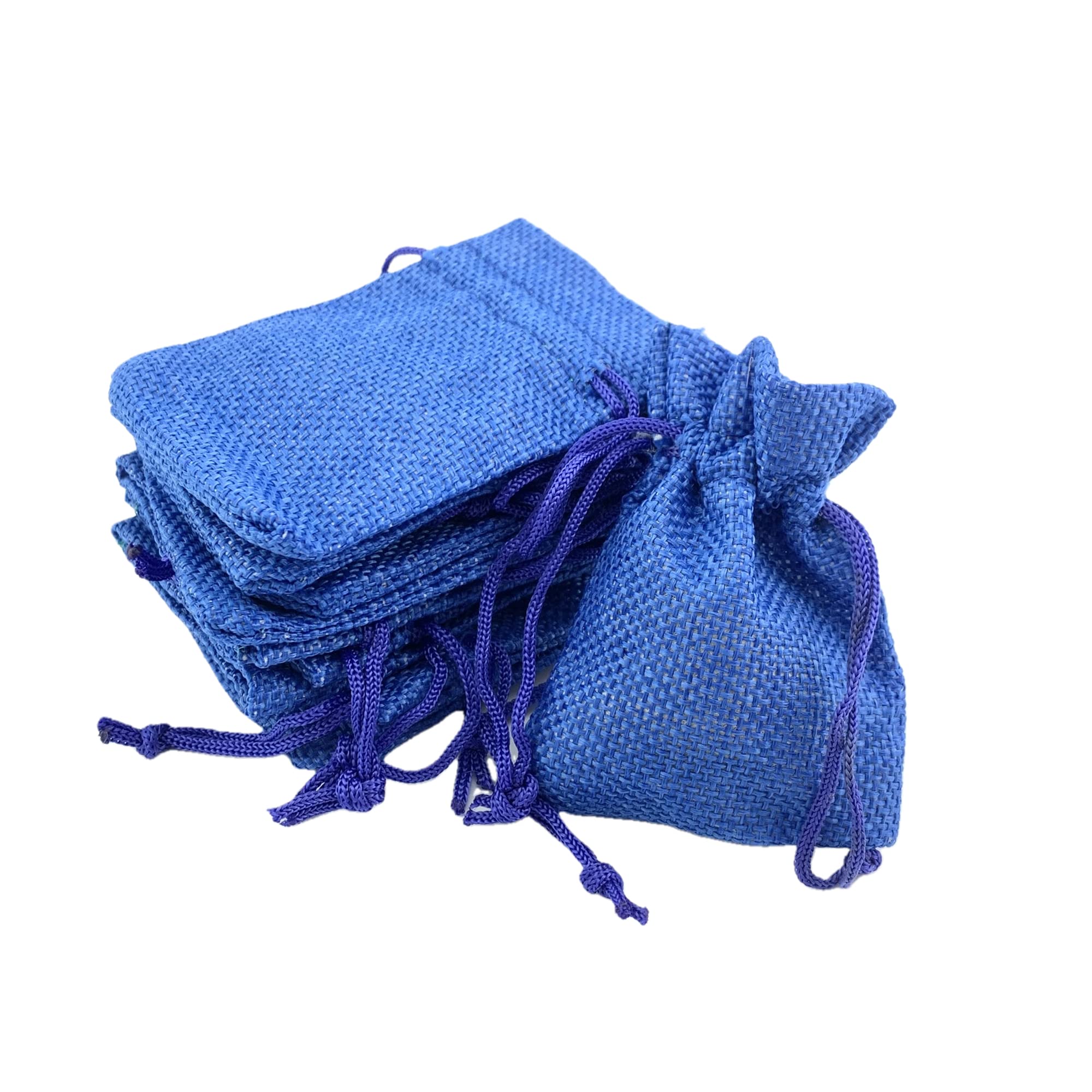 Palmhomee 25-Pack Royal Blue Burlap Drawstring Gift Bags - 3.6x4.8 Inch Linen Jewelry Pouches for Wedding Favors, Birthday Party Treats & Special Occasions | Perfect for DIY Crafts, Bridal Showers & Holiday Gifting
