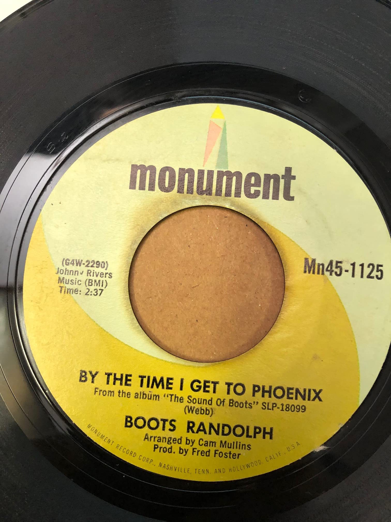 Vintage BOOTS RANDOLPH 45 RPM Vinyl Record - Games People Play / By the Time I Get To Phoenix - Classic Country Music Collectible for DJs & Music Enthusiasts - Perfect for Home Listening, Retro Parties & Vinyl Collections