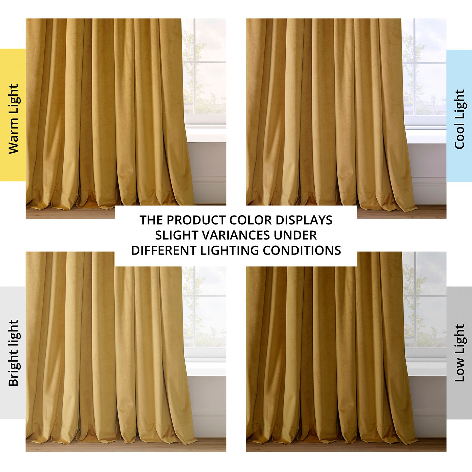 Premium Blackout Curtains - Fool's Gold Signature Velvet Window Drapes for Bedroom & Living Room - Noise Reducing, Thermal Insulated, 100% Light Blocking for Better Sleep & Home Decor