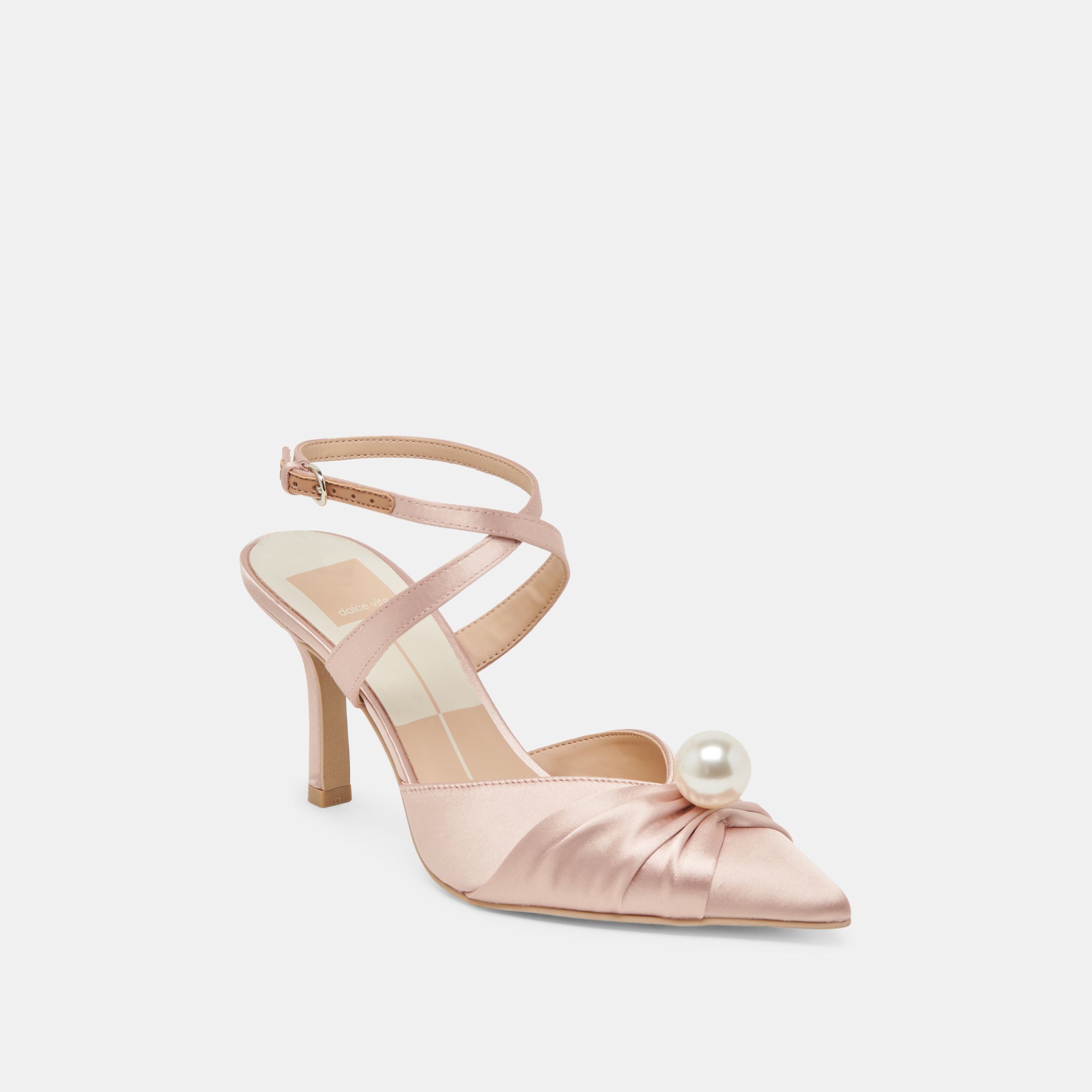 KAYSEY Women's Light Blush Satin High Heels - Elegant Dress Shoes for Parties, Weddings & Formal Events