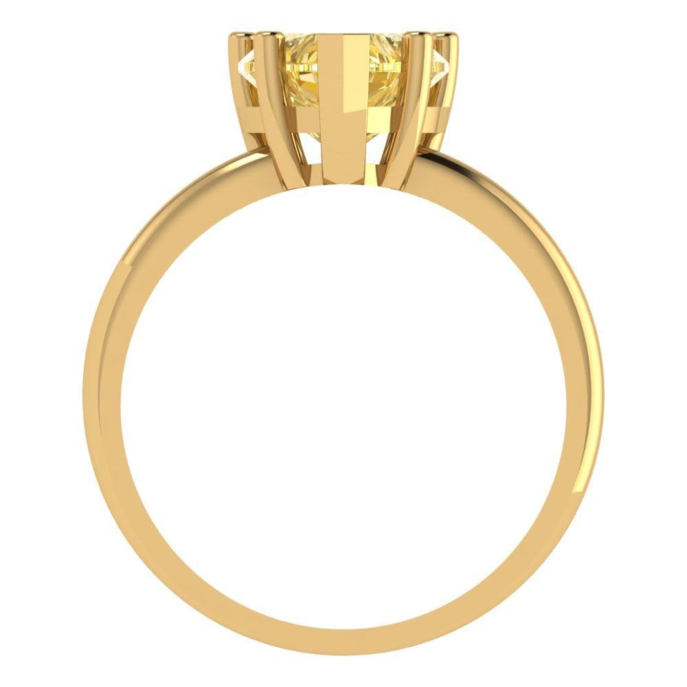 2.0ct Heart Cut Canary Yellow Simulated Diamond Ring in 14k Gold for Engagement & Anniversary