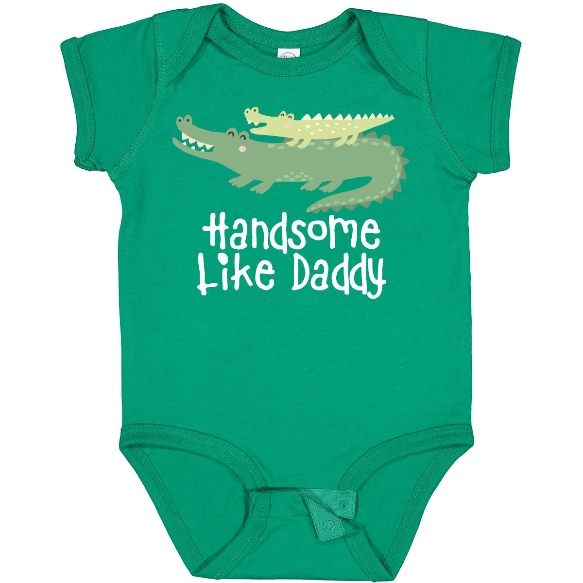 Inktastic Alligator Handsome Like Daddy Baby Boy Bodysuit - Cute Cotton Onesie for Newborns & Infants - Perfect for Family Photos, Playdates & Everyday Wear