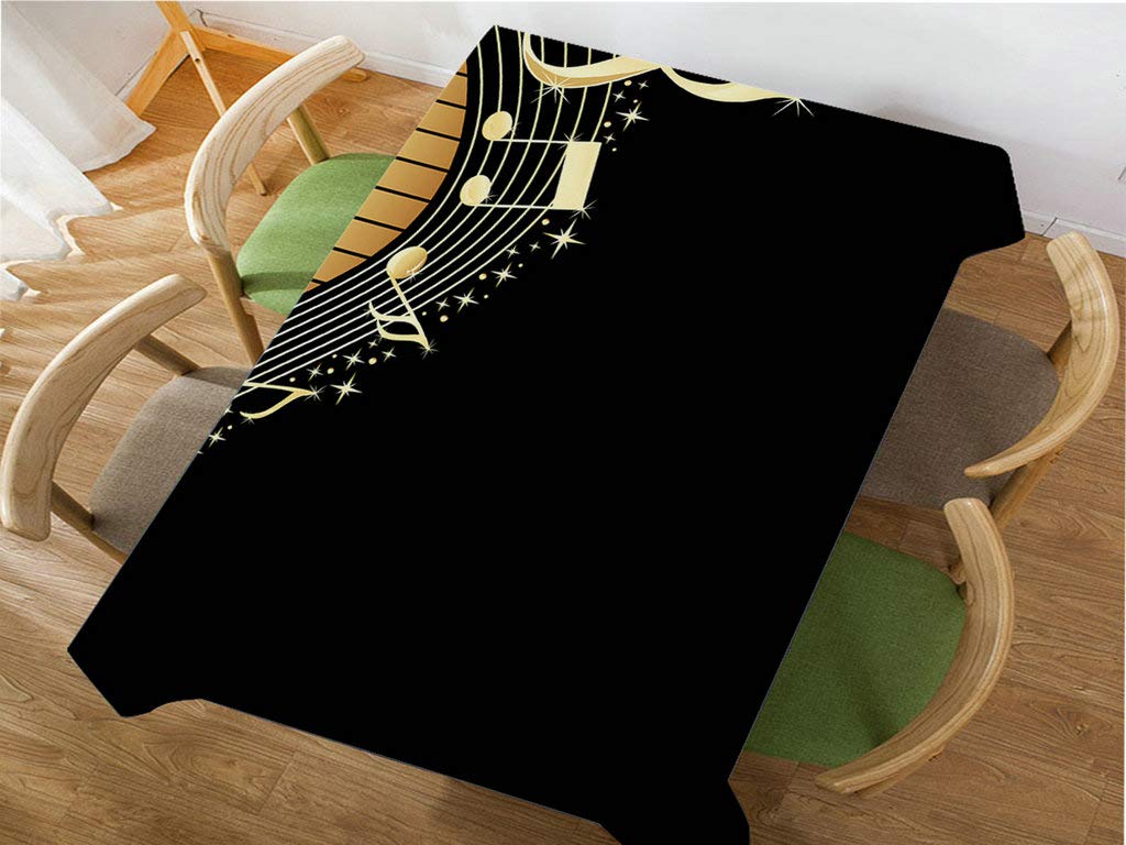 Musical Notes Piano Tablecloth - 52x70 Inch Decorative Rectangle Table Cover for Dining, BBQ, Picnic, Coffee Table - Perfect for Parties, Weddings & Home Decor