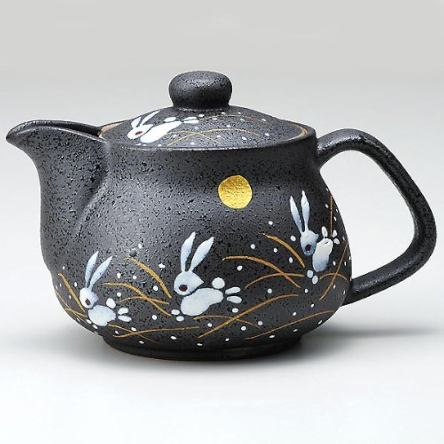 Premium Japanese Kutani Rabbit Teapot with Built-in Tea Strainer - Elegant Ceramic Pot for Green Tea, Herbal Tea & Home Decor