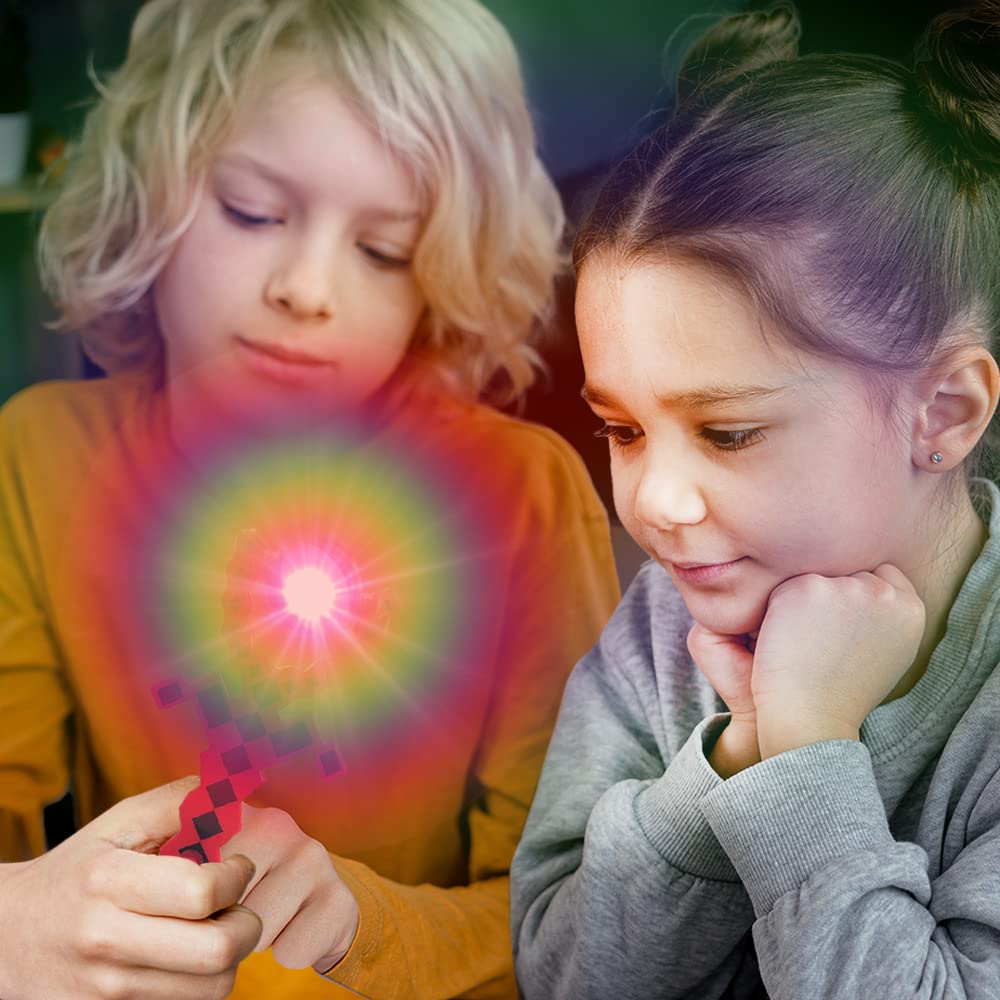 ArtCreativity 13.5 Inch LED Light Up Swivel Spinning Pixel Wand - Kids Light Up Toy with Batteries Included | Fun Birthday Gift for Boys & Girls, Carnival Prize, Party Favor | Perfect for Night Play, Outdoor Events & Glow Dance Parties