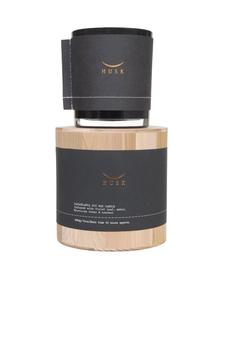 Premium Husk Casablanca Scented Candle - Natural Soy Wax, Long-Lasting Fragrance for Home, Office & Relaxation - Perfect for Aromatherapy, Meditation & Romantic Ambiance