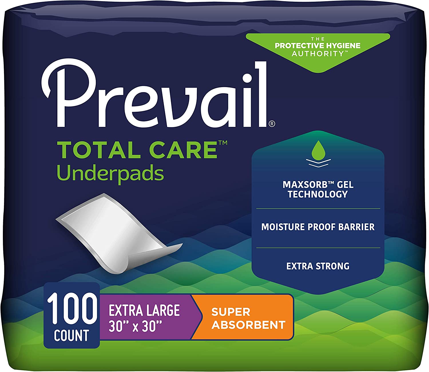Prevail Proven Underpads | Super Absorbent Washable Reusable Incontinence Pads, 30