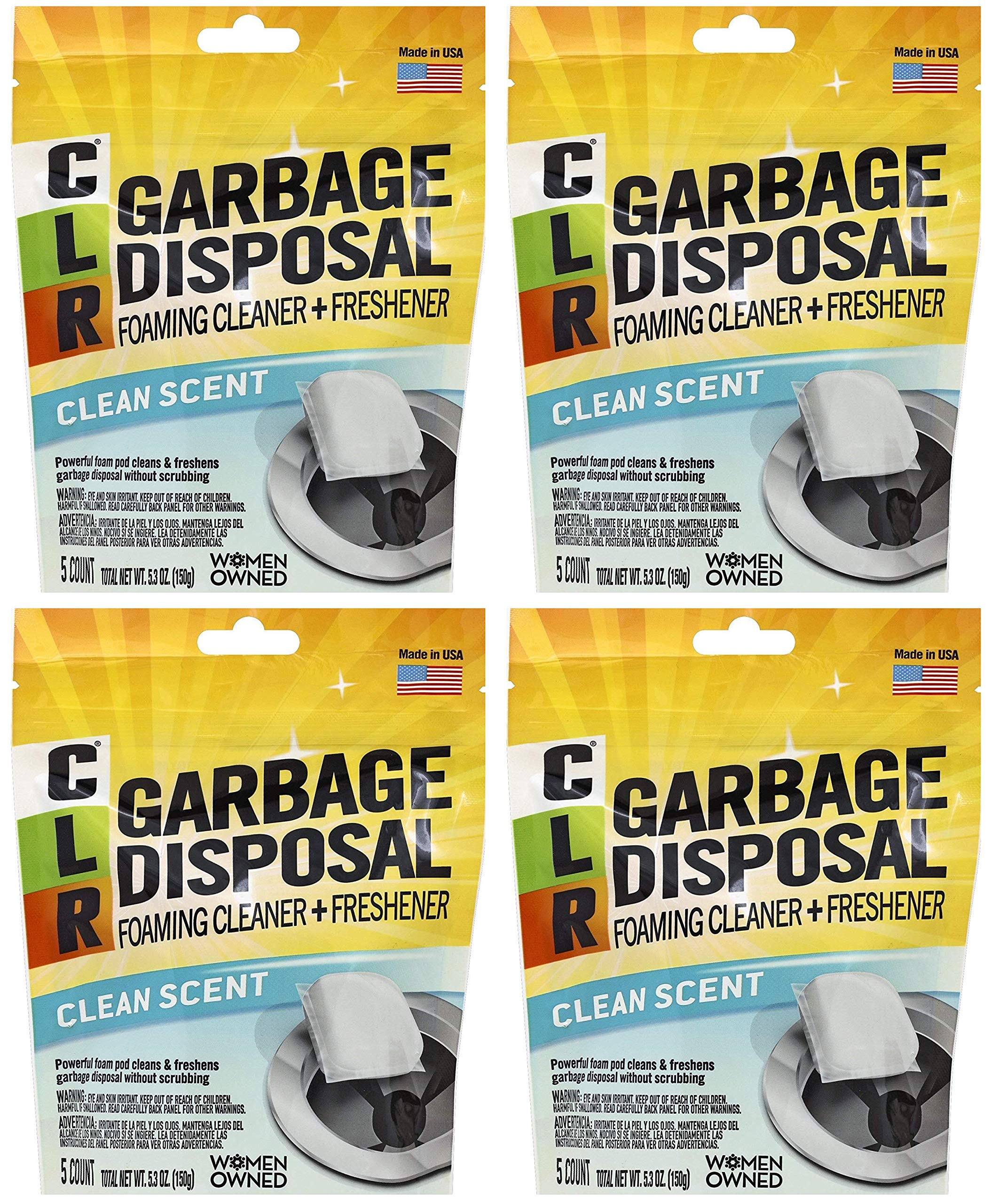 CLR Garbage Disposal Cleaner Pods - 5 Count (Pack of 4) | Deep Cleans & Deodorizes | Perfect for Kitchen Sink & Drain Maintenance