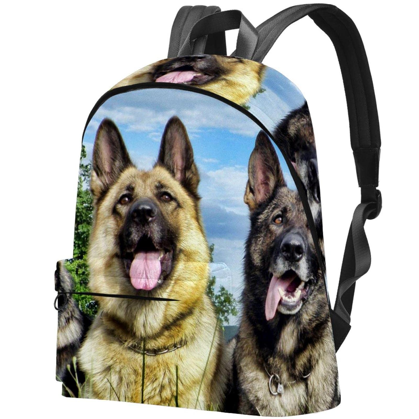 Stylish Canvas Backpack for College & Travel - Durable Unisex Backpack with German Shepherd Dog Print - Perfect for School, Work, Camping & Daily Commute