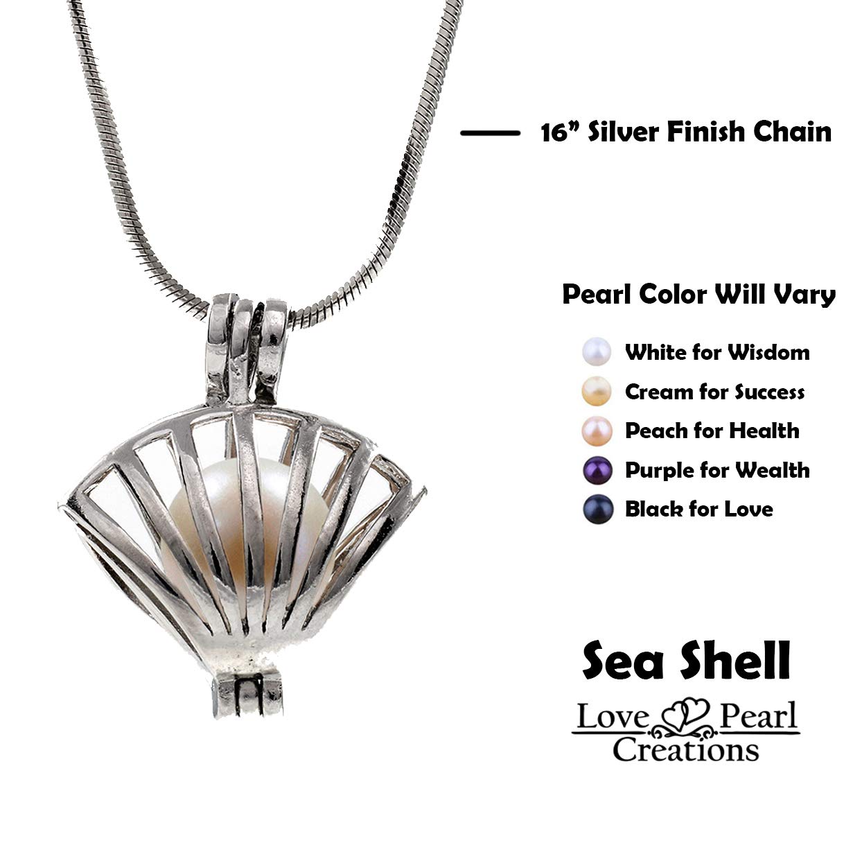 Love Pearl Creations Animal Wish Kit with Seashell Pendant Necklace - Perfect Gift for Beach Lovers & Jewelry Enthusiasts