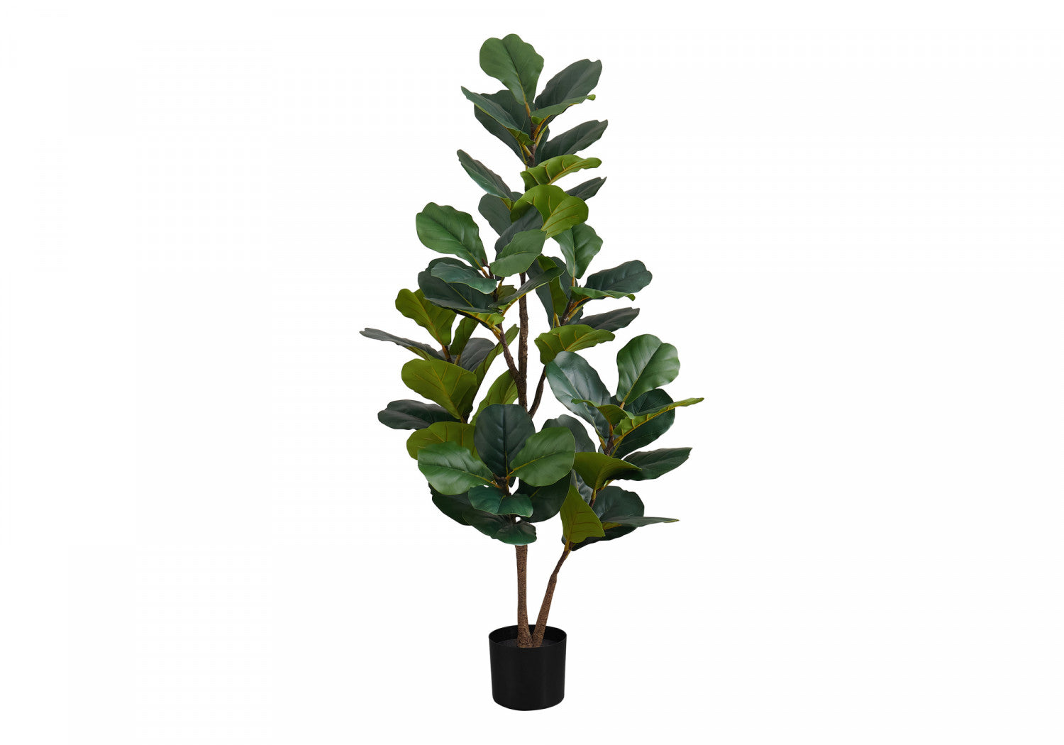 49 Pack Fiddle Leaf Fig Tree Artificial Plants with 5 Black Pots - Realistic Fake Indoor Plants for Home Decor, Office, Living Room, Bedroom, and Wedding Centerpieces