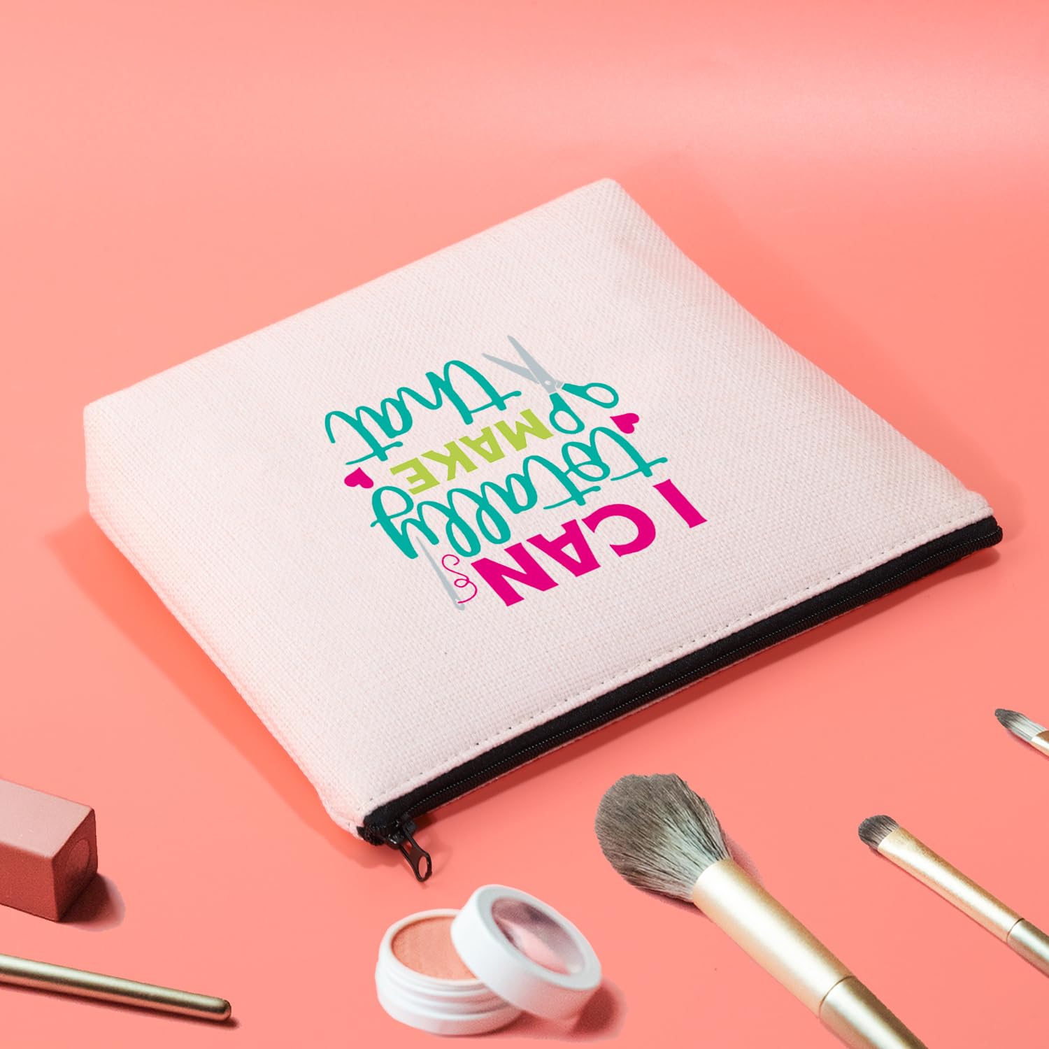Funny Crafter Gift - 'I Can Totally Make That' Artistic Toiletry Bag for Knitters & Dressmakers | Makeup Organizer Pouch | Perfect for DIY Projects, Travel & Craft Storage