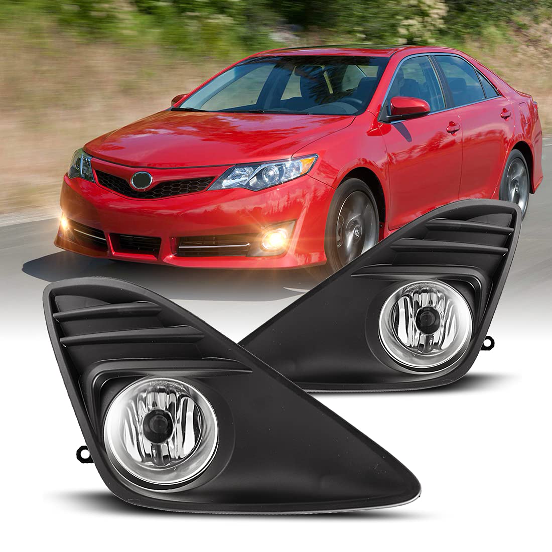 Nixon Offroad Fog Light Kit for 2012-2014 Toyota Camry - H11 12V 55W Bulbs with Wiring Harness & Universal Switch - OEM Replacement Fog Lights with Clear Lens - Perfect for Night Driving and Off-Road Adventures