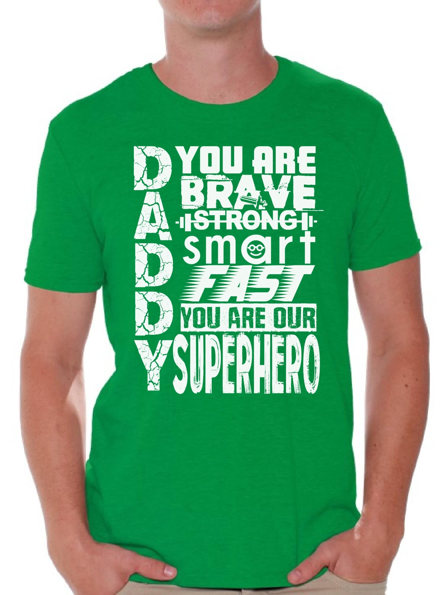 Funny Daddy Superhero T-Shirt - Cool White Graphic Tee for Men with Free Bookmark - Perfect Gift for Father's Day, Birthday & Casual Wear
