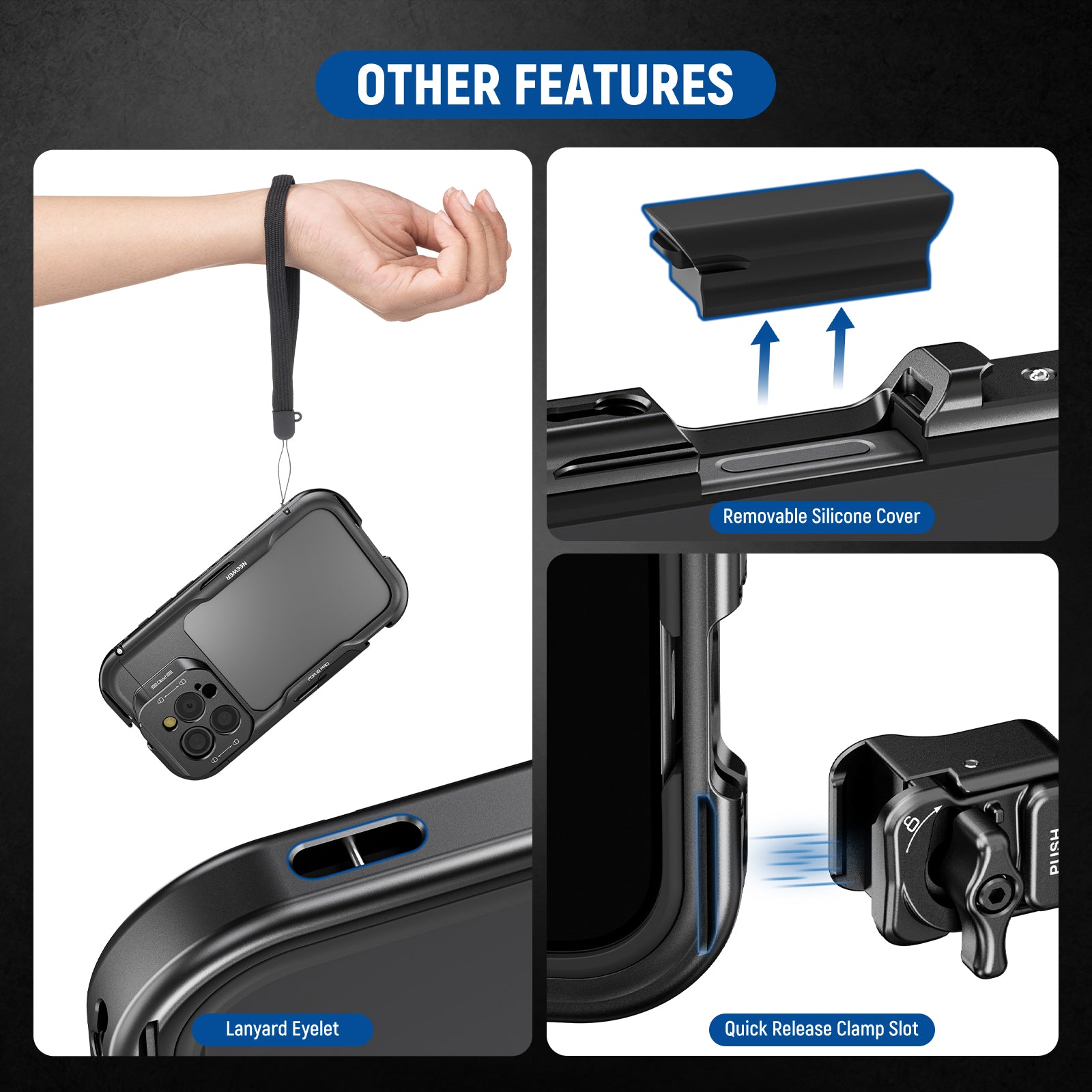 NEEWER PA073/PA074 Universal Smartphone Cage Mount for iPhone 16 Pro & Pro Max - Perfect for Vlogging, Live Streaming & Mobile Filmmaking