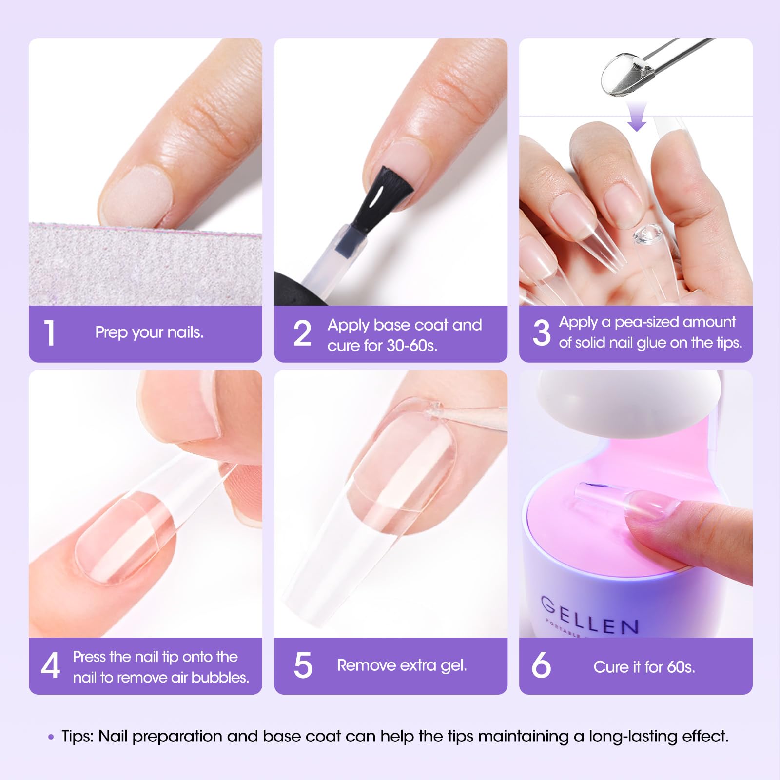 Gellen Solid Nail Glue Gel - Strong Adhesive for False Nail Tips & Press On Nails | UV/LED Light Curing Required | 15g | Perfect for Acrylic Nails, Home Salon & Professional Nail Art