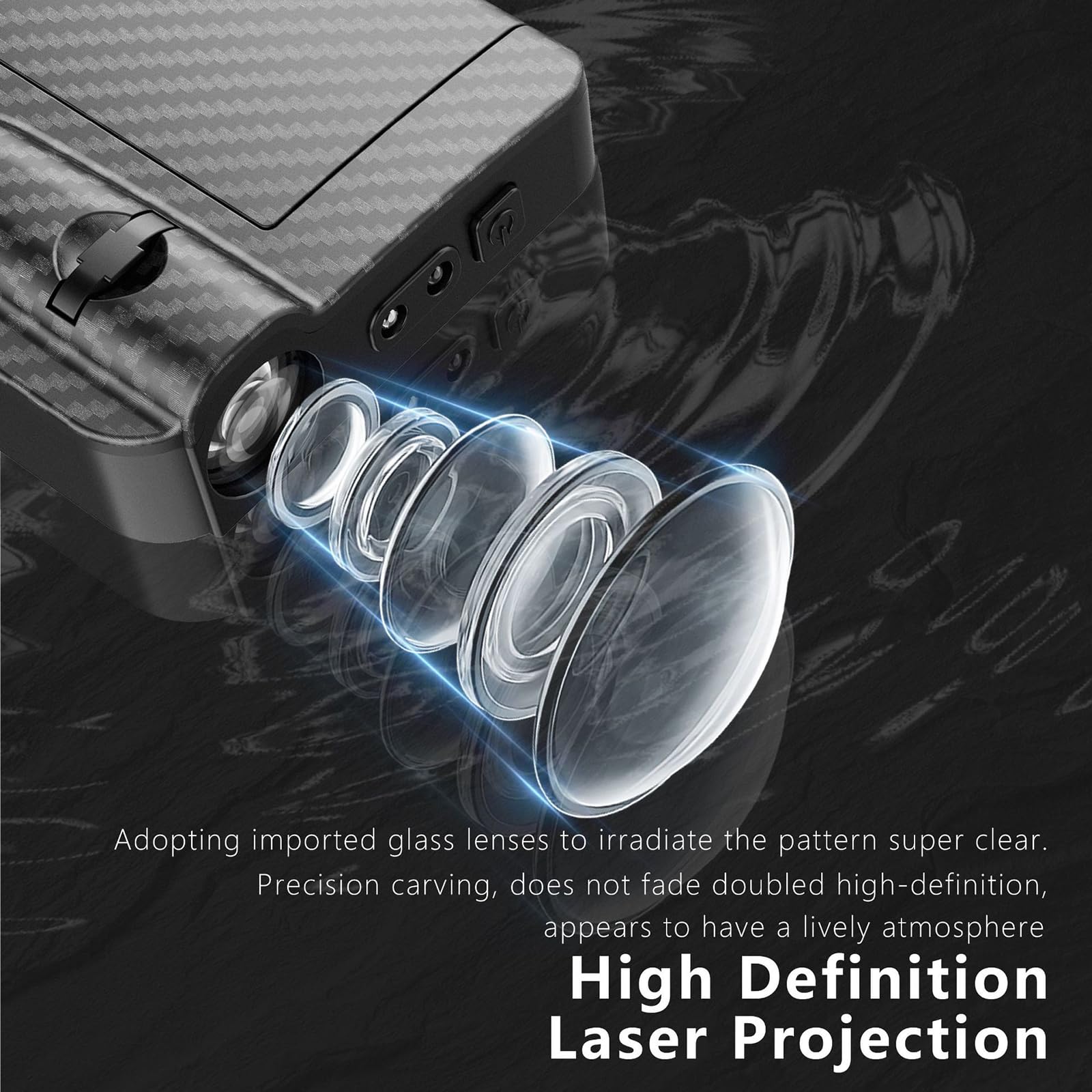 2PCS High Definition Car Door Projector Lights - Bat, Skull & USA Flag LED Ghost Shadow Lights | Premium No-Fading Courtesy Lights | Easy Installation | Perfect for Night Driving, Car Shows & Custom Vehicle Decoration