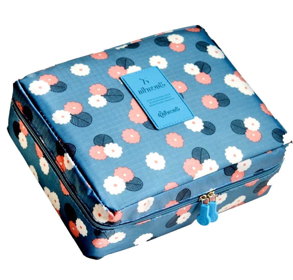 FastUnbox 17cm Travel Nylon Cosmetic Bag - Waterproof Makeup Organizer Pouch for Women | Perfect for Toiletry Storage, Travel Essentials & Daily Use