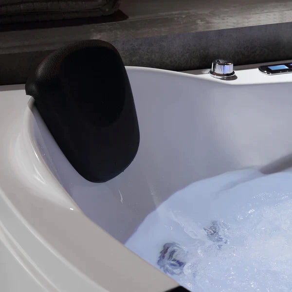 Empava 59-Inch Corner Jetted Bathtub with Thermostat & LED Lights - Whirlpool Spa Tub for Relaxation (59JT319LED) - Perfect for Master Bathroom and Luxury Home Spa