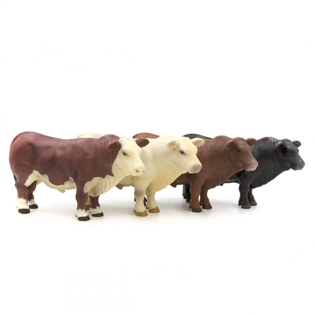 Little Buster Toys Angus Bull - Realistic 1/16 Scale Black Angus Bull Farm Animal Figure for Kids, Collectors & Farm Diorama Scenes