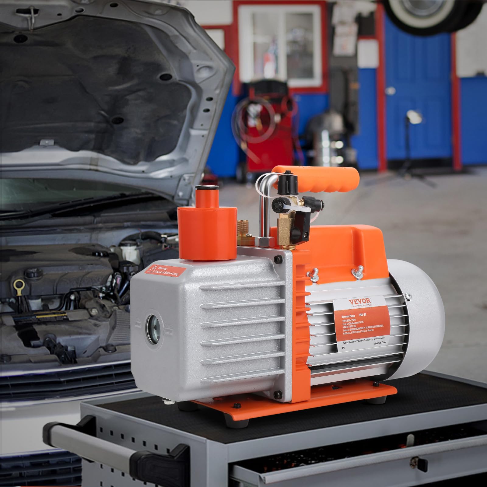 VEVOR 2 Stage 5 CFM Rotary Vane Vacuum Pump 120V - HVAC Refrigerant Recovery Pump for AC Repair, Refrigeration Maintenance, Resin Degassing & Auto Air Conditioning Service - Perfect for HVAC Technicians & DIY Home Repair