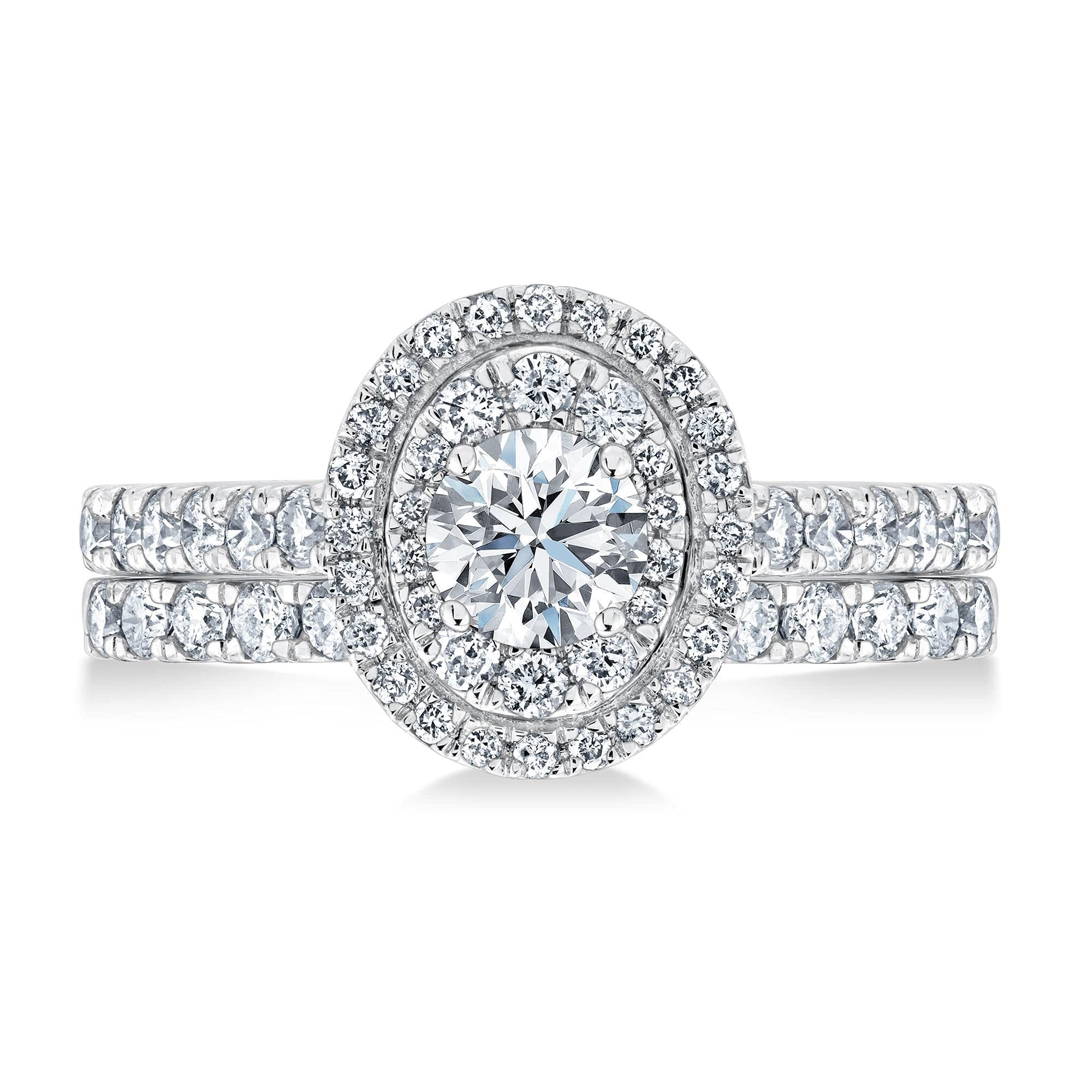 10K 14K 18K Gold & 925 Sterling Silver 1.5 Carat Moissanite Wedding Band Set - 2 Piece Bridal Ring Set for Women, Fine Jewelry Gift for Anniversary, Engagement, Valentine's Day - Perfect for Proposals, Weddings & Special Occasions