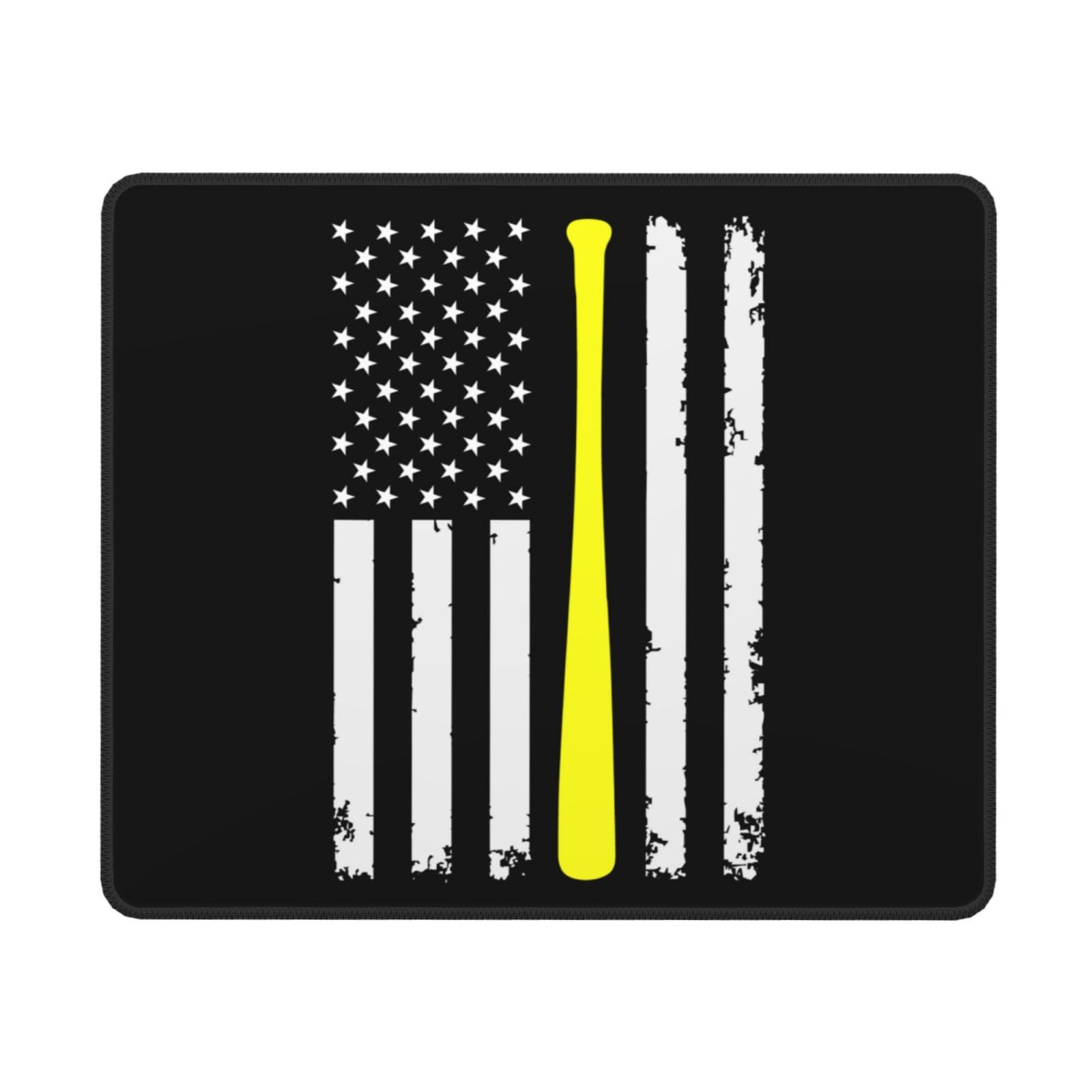 SIYTUAU USA Flag Baseball Design Mouse Pad - Waterproof, Non-Slip Rubber Base for Office & Gaming - 10x12 Inch Large Mousepad for Laptop & PC - Perfect for Work, Gaming & Patriotic Decor
