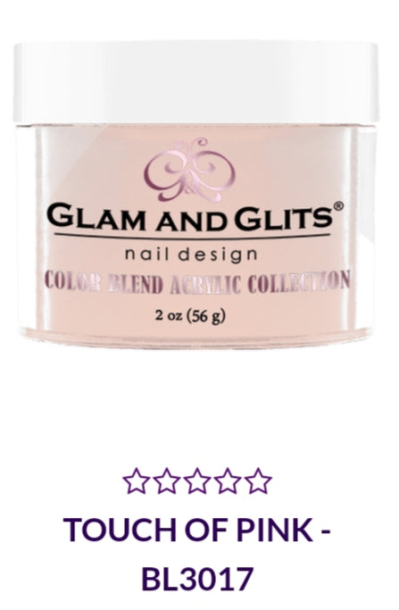 GLAM AND GLITS COLOR BLEND COLLECTION VOL.1 BL3017 - 2 oz Nail Polish in Touch of Pink | Perfect for Manicures, Pedicures & Professional Salon Use