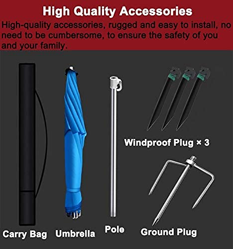Red Parasol Umbrella with UV 100+ Protection - Portable Fade-Resistant Beach & Patio Umbrella for Fishing, Poolside, and Outdoor Activities - Large Sunshade Cover for Backyard, Garden, and Picnic Use